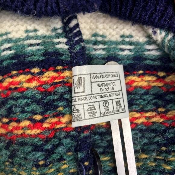 EDINBURGH Lambswool Cardigan Sz M VTG 80's Oversize Holiday Cozy Made Scotland - Picture 11 of 13